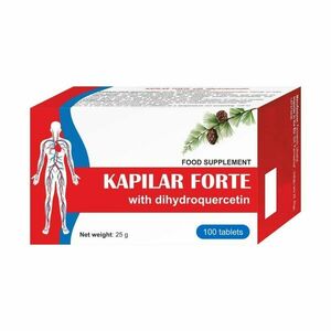 KAPILAR FORTE - étrend-kiegészítő dihidroquercetinnel, rutinnal és C-vitaminnal - 100 tabletta - Farmakom kép