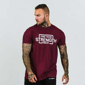 GymBeam Férfi Póló Free Your Strength Maroon White kép