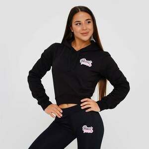 Crop Hoodie fekete kapucnis pulóver - BeastPink kép