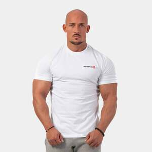 NEBBIA Men‘s T-shirt Minimalist Logo White kép