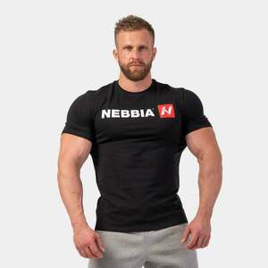 NEBBIA Men‘s T-shirt Red “N“ Black kép