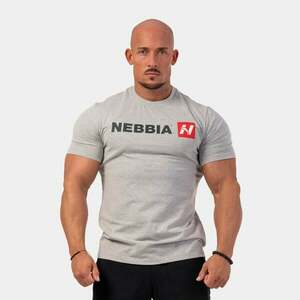 NEBBIA Men‘s T-shirt Red “N“ Light Grey kép