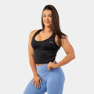 Sporty Slim Fit Black Crop Top - NEBBIA kép