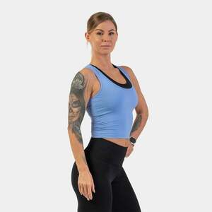 Sporty Slim Fit Light Blue Crop Top - NEBBIA kép