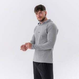 NEBBIA Men‘s T-shirt Long-Sleeve Hoodie Light Grey kép