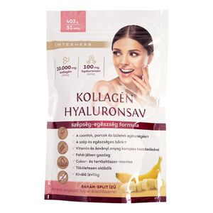 Interherb Kollagén Hyaluronsav banán-split ízű italpor 403 g 31 adag kép