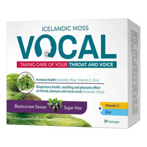 Vocal szopogató tabletta izlandi zuzmóval, C-vitaminnal - feketeribizli 24 db kép