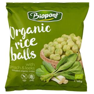 Biopont Bio Rizsgolyó spenótos-póréhagymás ízesítéssel 60 g kép