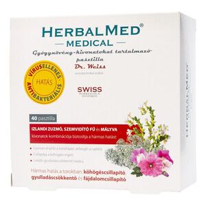 Swiss HerbalMed Medical gyógynövény pasztilla 40 db kép