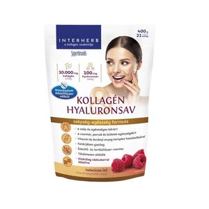Interherb Kollagén Hyaluronsav italpor nádcukorral - vadmálna 400 g 21 adag kép