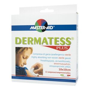 Master-Aid Dermatess plus mull-lap 10 cm x 10 cm 12 db kép