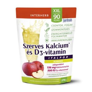 Interherb XXL Szerves Kalcium+D3 italpor - alma 270 g 90 adag kép
