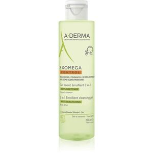 A-Derma Exomega Control 2 in 1 emollient cleansing gel tusfürdő gél száraz és atópiás bőrre 200 ml kép