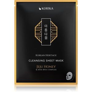 KORIKA Korean Heritage Jeju Honey & AHA-BHA Complex Cleansing Sheet Mask szövet arcmaszk tisztító hatással 25 g kép