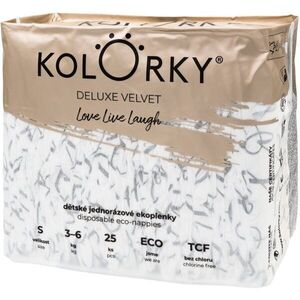 Kolorky Deluxe Velvet Love Live Laugh eldobható ÖKO pelenkák S méret 3-6 Kg 25 db kép