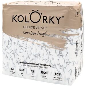 Kolorky Deluxe Velvet Love Live Laugh eldobható ÖKO pelenkák M méret 5-8 Kg 21 db kép