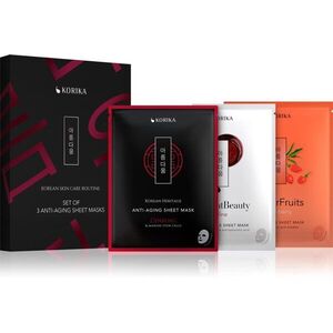 KORIKA KOREAN SKIN CARE ROUTINE SET OF 3 ANTI-AGING SHEET MASKS szett a ráncok ellen kép