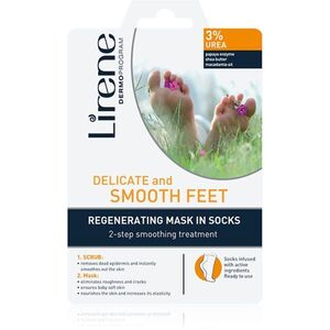 Lirene Foot Care regenerálás a lábnak két lépésben peeling és maszk zokni kiszerelésben 3% Urea 1 pár kép