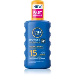 NIVEA SUN Protect & Moisture napozó spray SPF 15 200 ml kép
