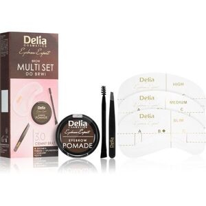 Delia Cosmetics Eyebrow Expert Zest Szemöldökformázó készlet árnyalat 3.0 Dark Brown 3 db kép