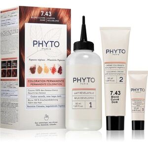 Phyto Color hajfesték ammónia nélkül árnyalat 7.43 Copper Golden Blonde 1 db kép