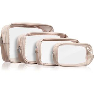 Notino Travel Collection Clear Organizer Set utazó szett kozmetikumokra Beige 4 db kép
