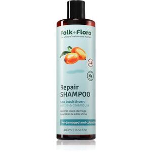 Folk & Flora Sea Buckthorn megújító sampon a festett és károsult hajra 400 ml kép