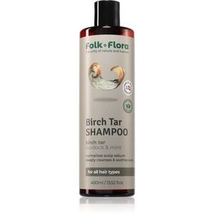 Folk & Flora Birch Tar mélyen tisztító sampon száraz és viszkető bőrre 400 ml kép