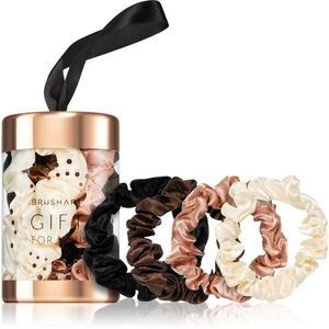 BrushArt Gift for You Slim satin scrunchie set hajgumik Black & Cream kép