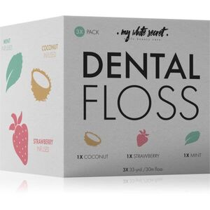 My White Secret Dental Floss fogselyem Coconut, Mint, Strawberry 3 db kép