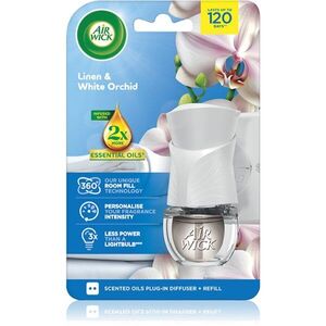 Air Wick Linen & White Orchid elektromos légfrissítő töltelékkel 19 ml kép