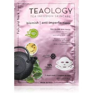 Teaology Tea Glow Blemish AHA Purifying Mask arcmaszk tisztító és frissítő hatással nyakra és a dekoltázsra 21 ml kép