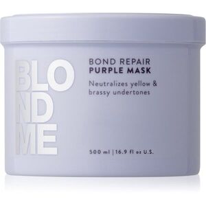 Schwarzkopf Professional Blondme Bond Repair Purple Mask haj maszk semlegesíti a sárgás tónusokat 500 ml kép