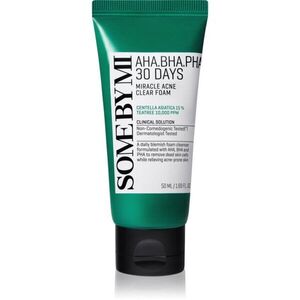 Some By Mi AHA∙BHA∙PHA 30 Days Miracle Acne Clear Foam mélyisztító hab problémás és pattanásos bőrre 50 ml kép