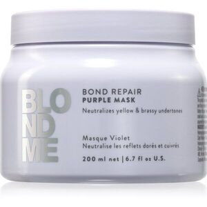 Schwarzkopf Professional Blondme Bond Repair Purple Mask haj maszk semlegesíti a sárgás tónusokat 200 ml kép