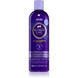 HASK Blonde Care Purple Shampoo kondicionáló szőke hajra semlegesíti a sárgás tónusokat 355 ml kép