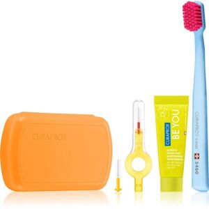 Curaprox Travel Set utazó szett kozmetikumokra fogakra, nyelvre és ínyre Orange kép
