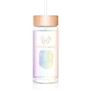 Crystallove Clear Quartz Straw Water Bottle Kulacs szívószállal Hologram 400 ml kép