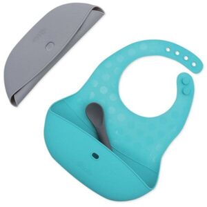 BBLÜV Pöket előke kanállal Grey/Aqua 2 db kép