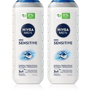 NIVEA MEN Sensitive tusfürdő gél testre és hajra takarékos kiszerelés kép