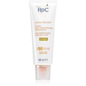 RoC Soleil Protect Anti Brown Spots Unifying Fluid Tinted tonizáló fluid amely egységesíti a bőr tónusait SPF 50 C-vitaminnal 50 ml kép