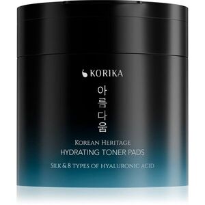 KORIKA Korean Heritage Silk & 8 Types of Hyaluronic Acid Hydrating Toner Pads tisztító vattakorong hidratáló hatással 70 db kép