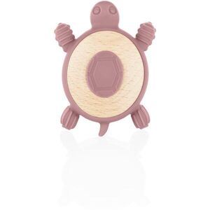 Zopa Silicone Wooden Teether Turtle rágóka 0 m+ Old Pink 1 db kép