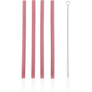Zopa Silicone Straw szilikon szívószál + fésű 6 m+ Old Pink 4 db kép