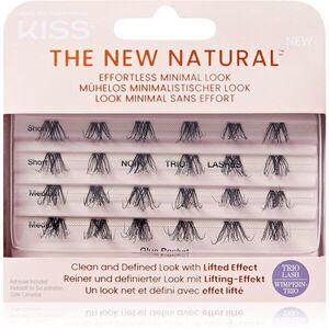 KISS The New Natural Effortless Minimal Look Csomómentes elválasztott szempillák Trio 02 24 db kép
