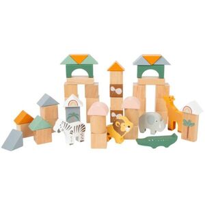 Small foot Wooden Building Blocks Safari interaktív játék fából készült 12 m+ 50 db kép