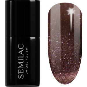 Semilac UV Hybrid Galaxy Flash gél körömlakk UV / LED-es lámpákhoz árnyalat 823 Meta Rose 7 ml kép
