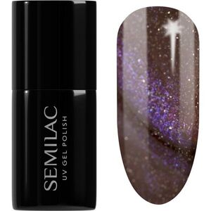 Semilac UV Hybrid Galaxy Flash gél körömlakk UV / LED-es lámpákhoz árnyalat 827 AI Brown 7 ml kép