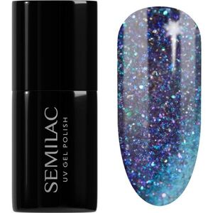 Semilac UV Hybrid Galaxy Flash gél körömlakk UV / LED-es lámpákhoz árnyalat 826 Virtual Blue 7 ml kép