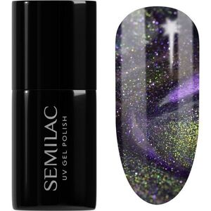 Semilac UV Hybrid Galaxy Flash gél körömlakk UV / LED-es lámpákhoz árnyalat 825 Cyber Violet 7 ml kép